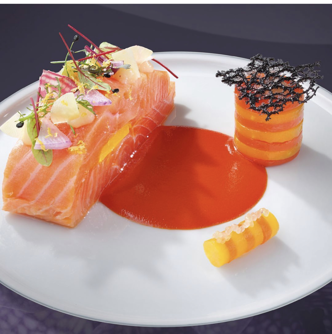 Gourmet salmon tartare — business aviation catering Bermuda L.F. Wade Airport TXKF